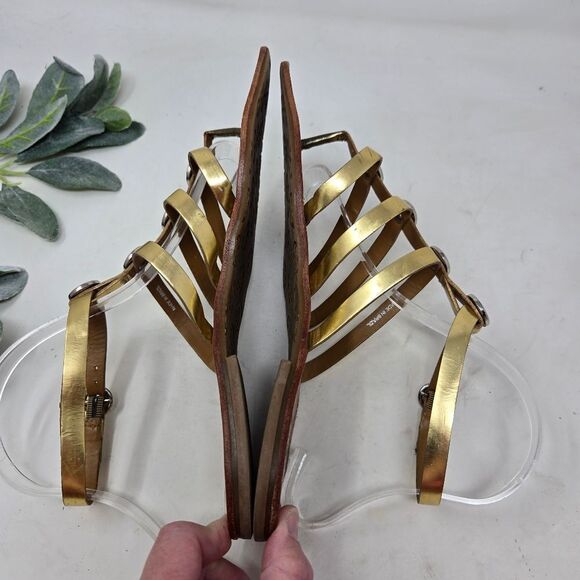 TORY BURCH Alexis Metallic Gladiator Ankle Strap Sandals - Picture 7 of 12